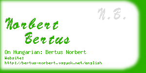 norbert bertus business card